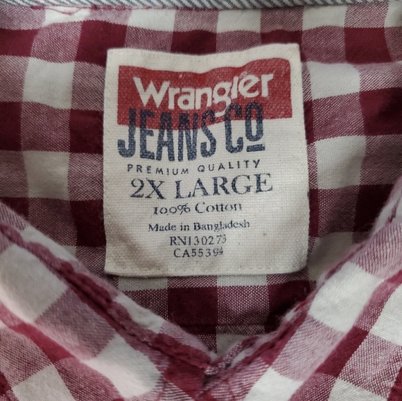 Wrangler Jean's Co. Long Sleeve Button Up 2XL - Picture 2 of 4